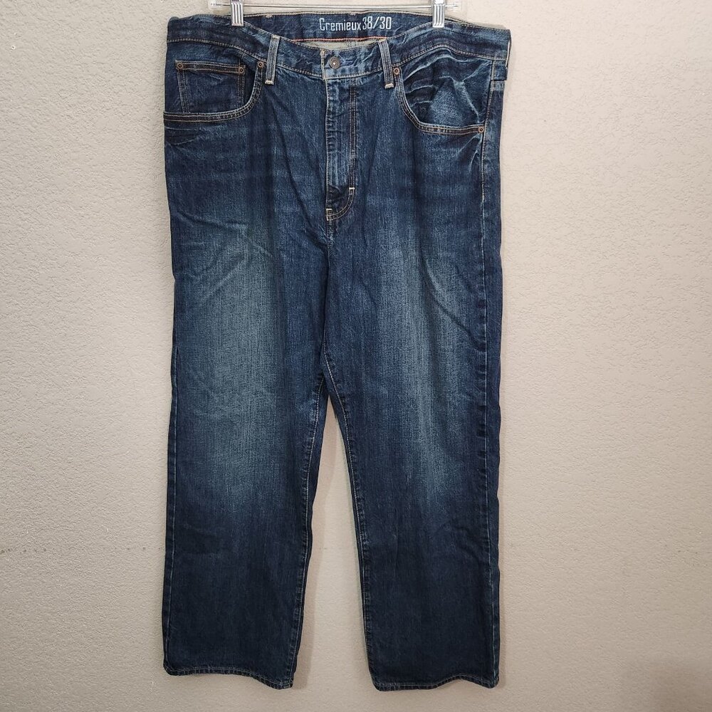 Cremeux Jeans Mens Size 38 X 30 Relaxed Fit Blue Denim